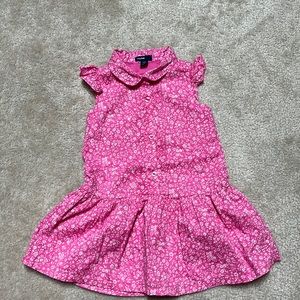 Baby Gap pink floral dress, size 3 toddler girl, 100% cotton